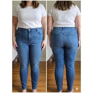 Old Navy Women’s Plus Size 22 Jeans High Rise Super Skinny Medium Wash Blue...